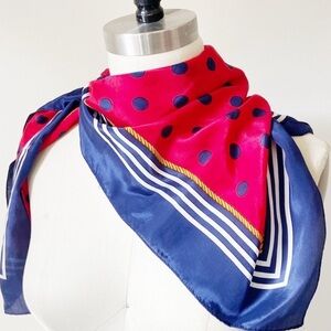 Beautiful Vintage Blue and Red Polka Dot Scarf Bandeau Top